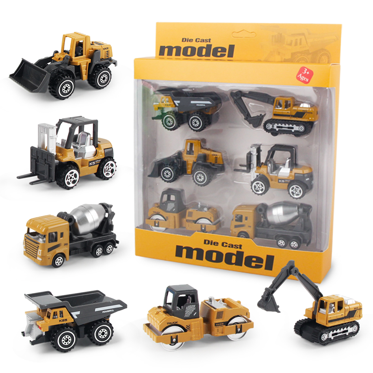 Renewable Energy Model - 6pcs/set Alloy Engineering Truck Loader Tractor