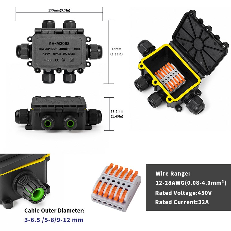 IP68 Waterproof Junction Box 2 - Cable Gland Waterproof review and price
